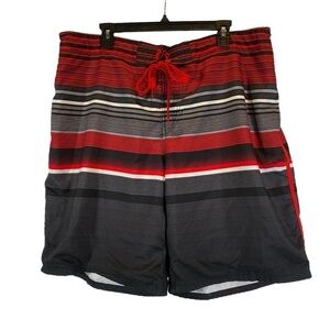 OCEAN PACIFIC OP Board shorts swim trunks mesh men's XL(40-42) Pockets Red Black